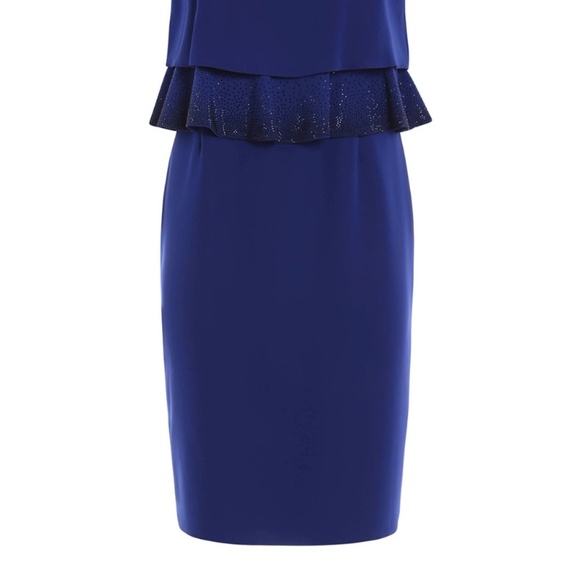 NWT, ARMANI Collezioni Deep Blue Sleeveless Women's Knee Length Dress sz 14 - Picture 3 of 11